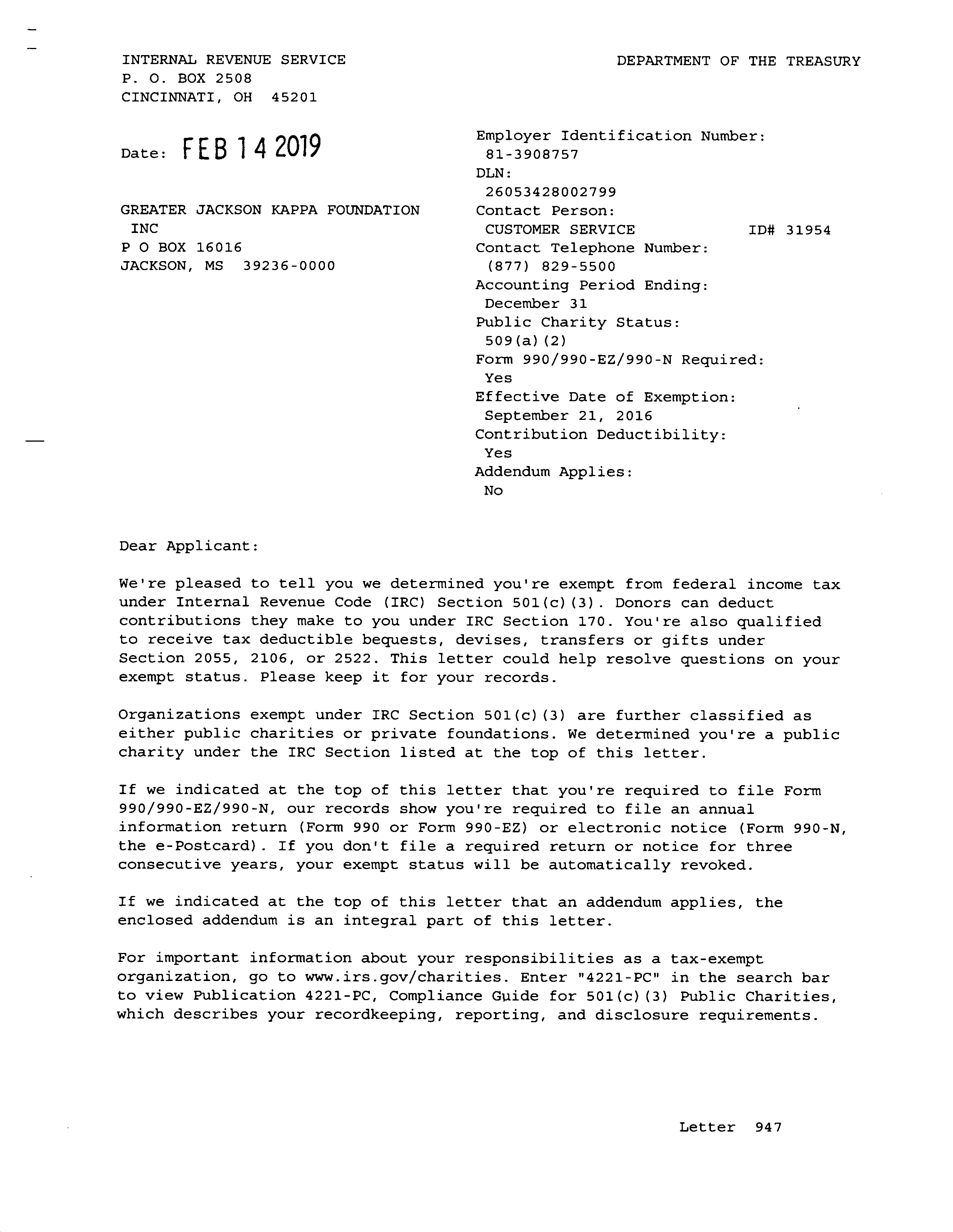 IRS Determination Letter